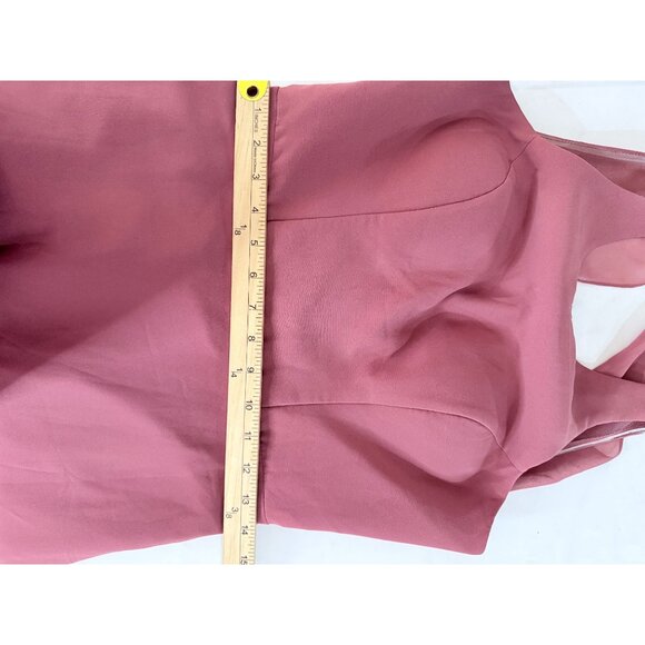 Azazie Aubree Formal Chiffon Maxi Dress Womens Size 6 Mauve Pink Bridesmaid - Picture 8 of 10